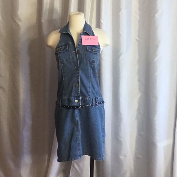 Open back sleeveless denim dress by METROSTYLE in size 6 - Picture 1 of 12